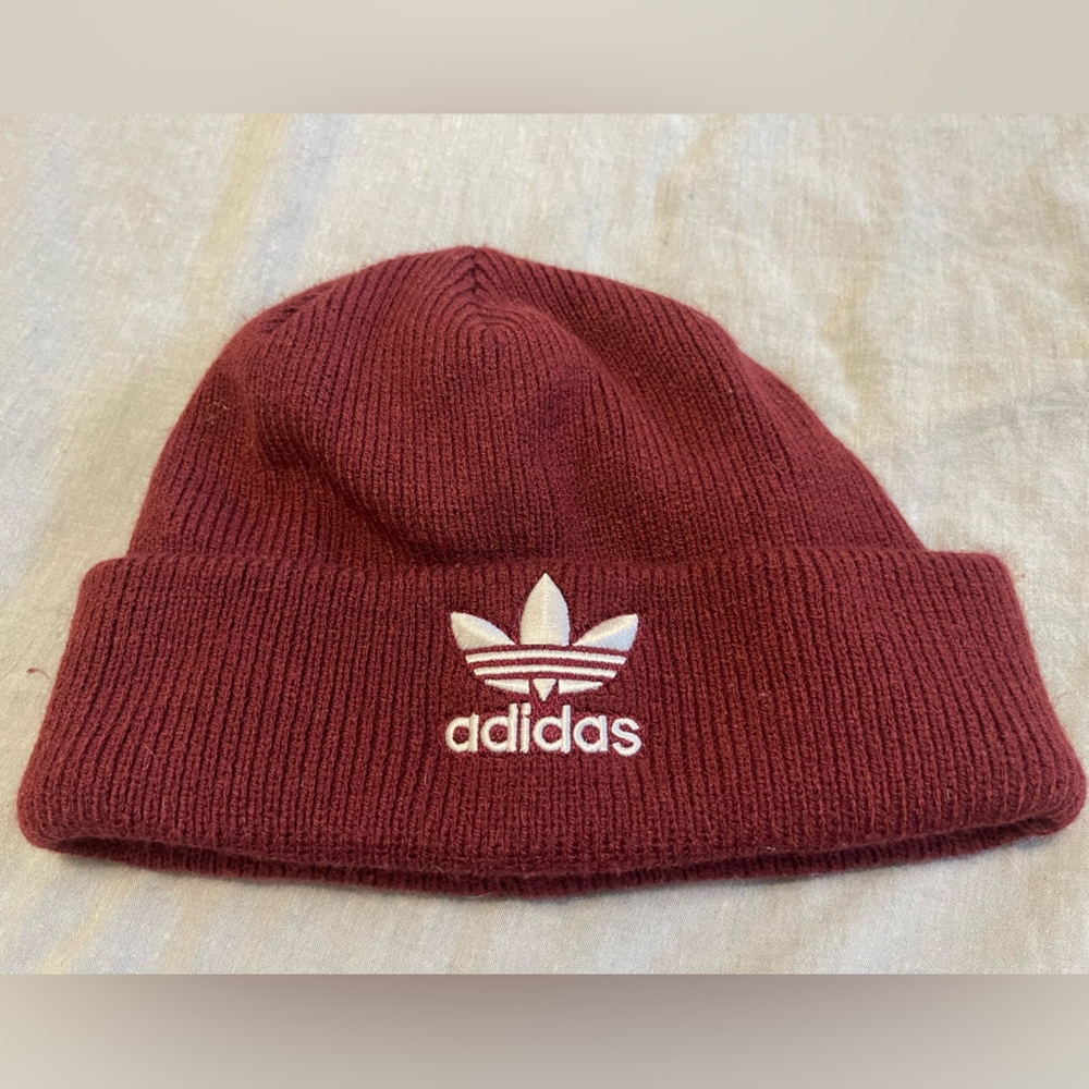 Adidas Burgundy Knit Beanie
